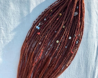 Red Fox - synthetic dreadlocks | custom made handmade | kanekalon synth dreads | redcopper
