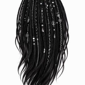 Gothic Love - synthetic dreadlocks | custom made handmade | kanekalon synth dread extension | black