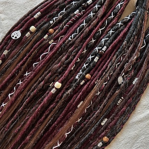 Toscana Evening - synthetic dreadlocks | custom made handmade | kanekalon synth dreads | red wine copper brown pecan darkbrown