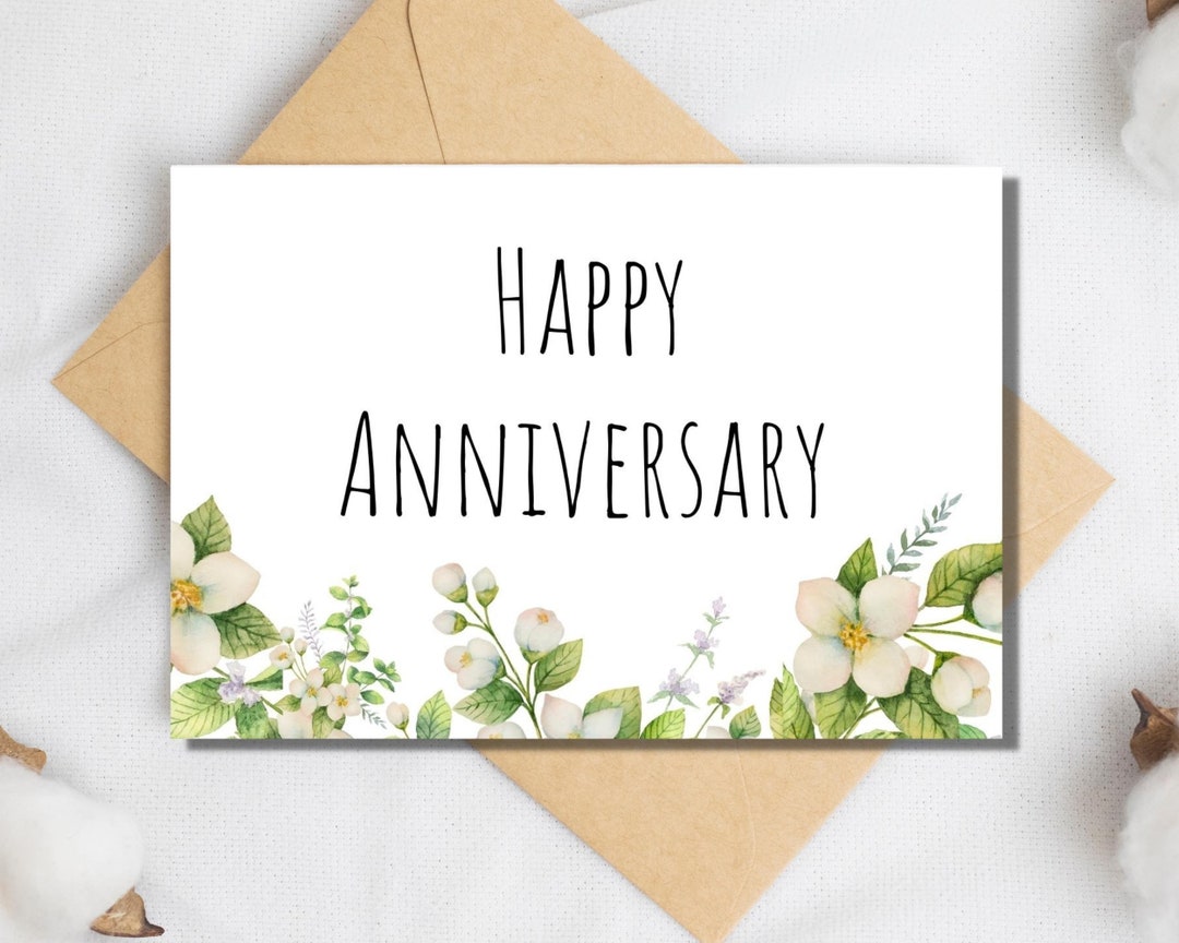 Printable Anniversary Card Happy Anniversary Instant - Etsy