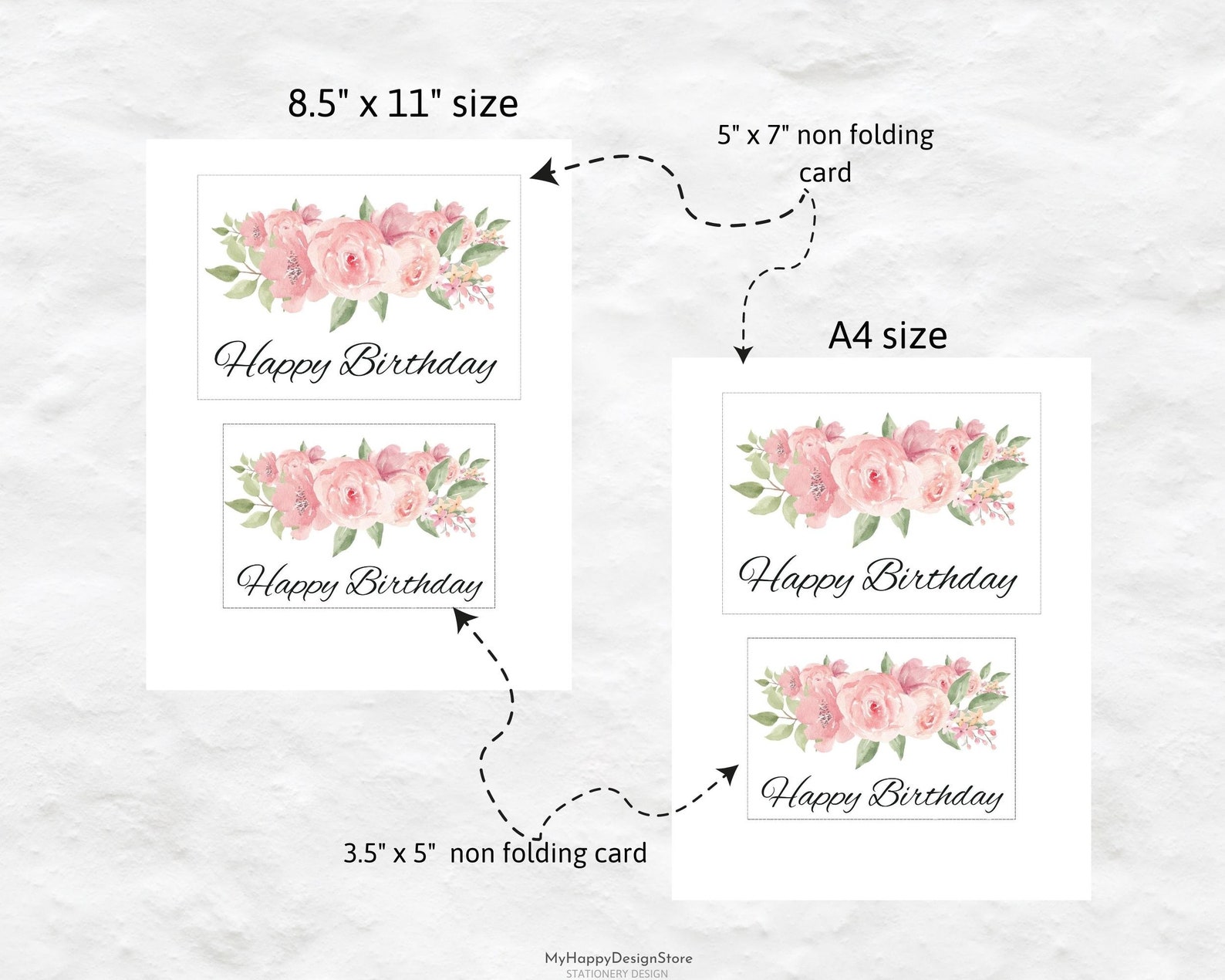 Printable Flower Birthday Card Printable Happy Birthday Card PDF - Etsy
