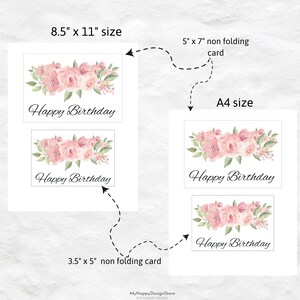 Printable Flower Birthday Card Printable Happy Birthday Card PDF - Etsy