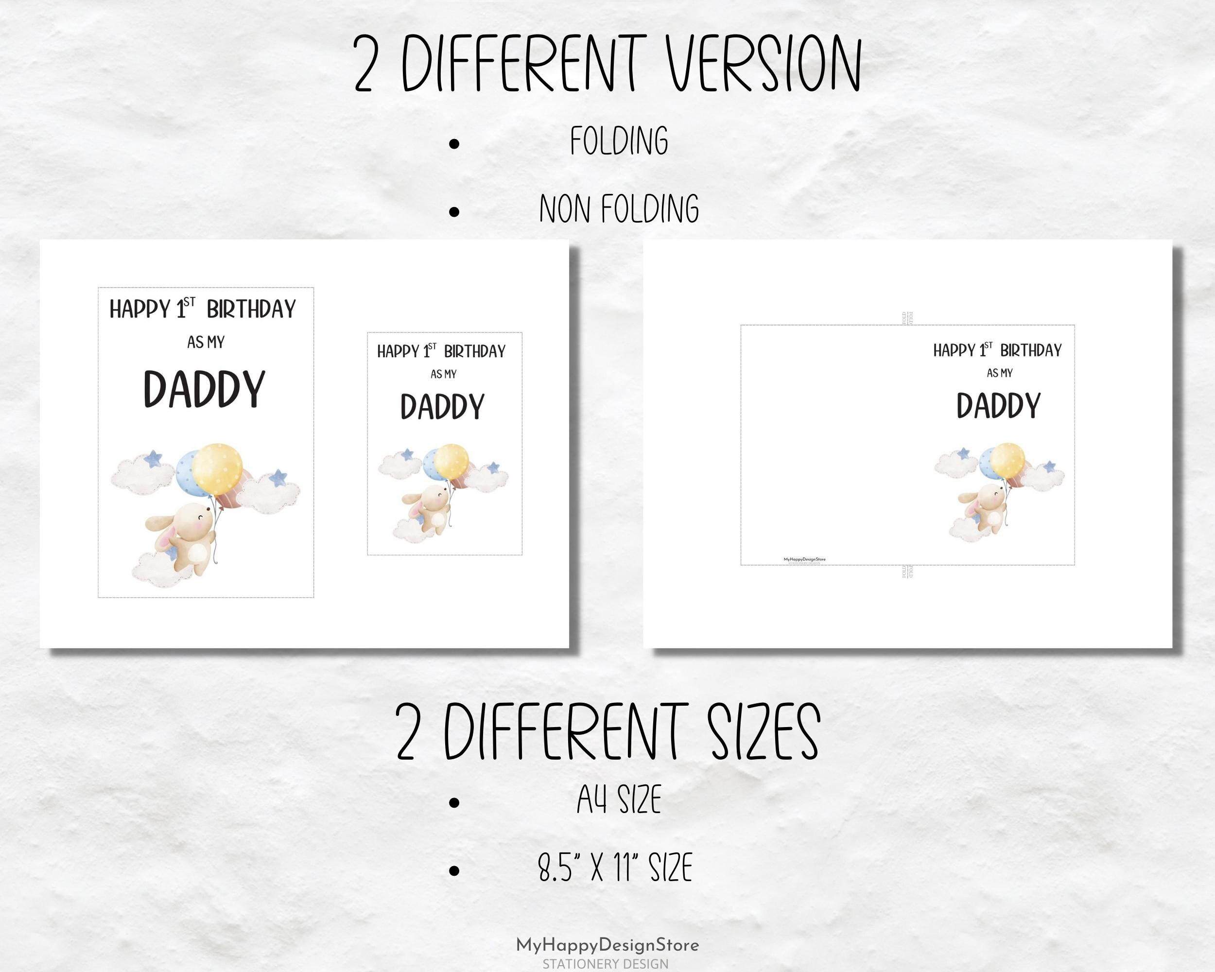 PRINTABLE 1st Birthday Card Printable Happy Birthday Card 1st Birthday