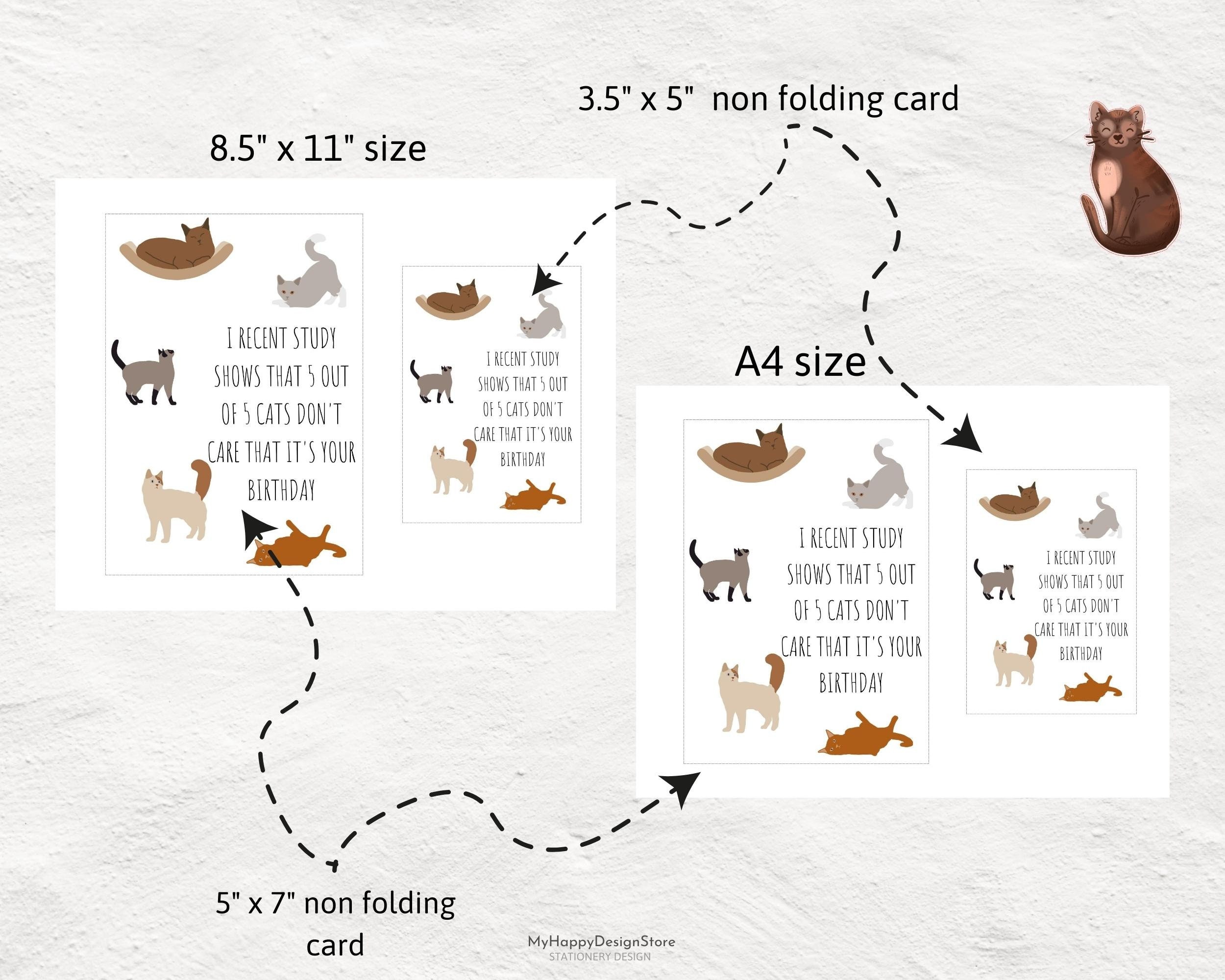 Funny Birthday Printable Funny Cat Printable Birthday Card - Etsy