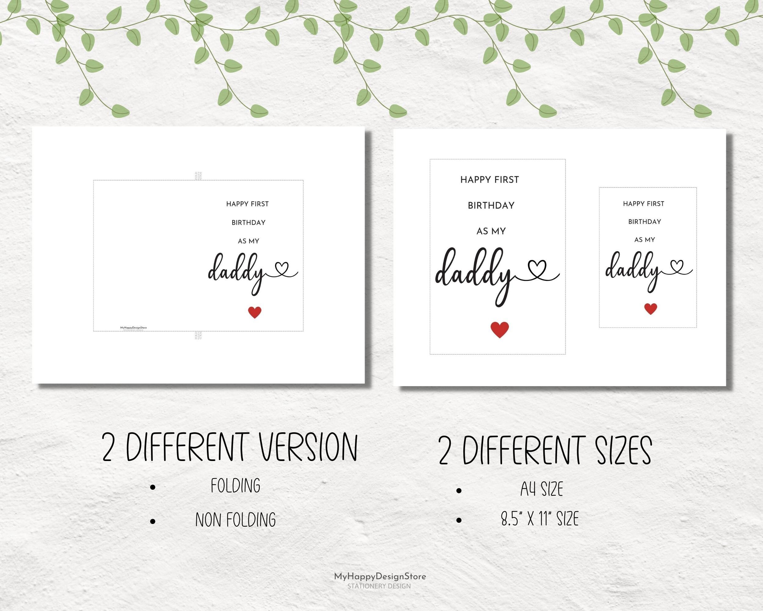 Printable Happy Birthday Card Happy First Birthday as My Daddy Funny ...