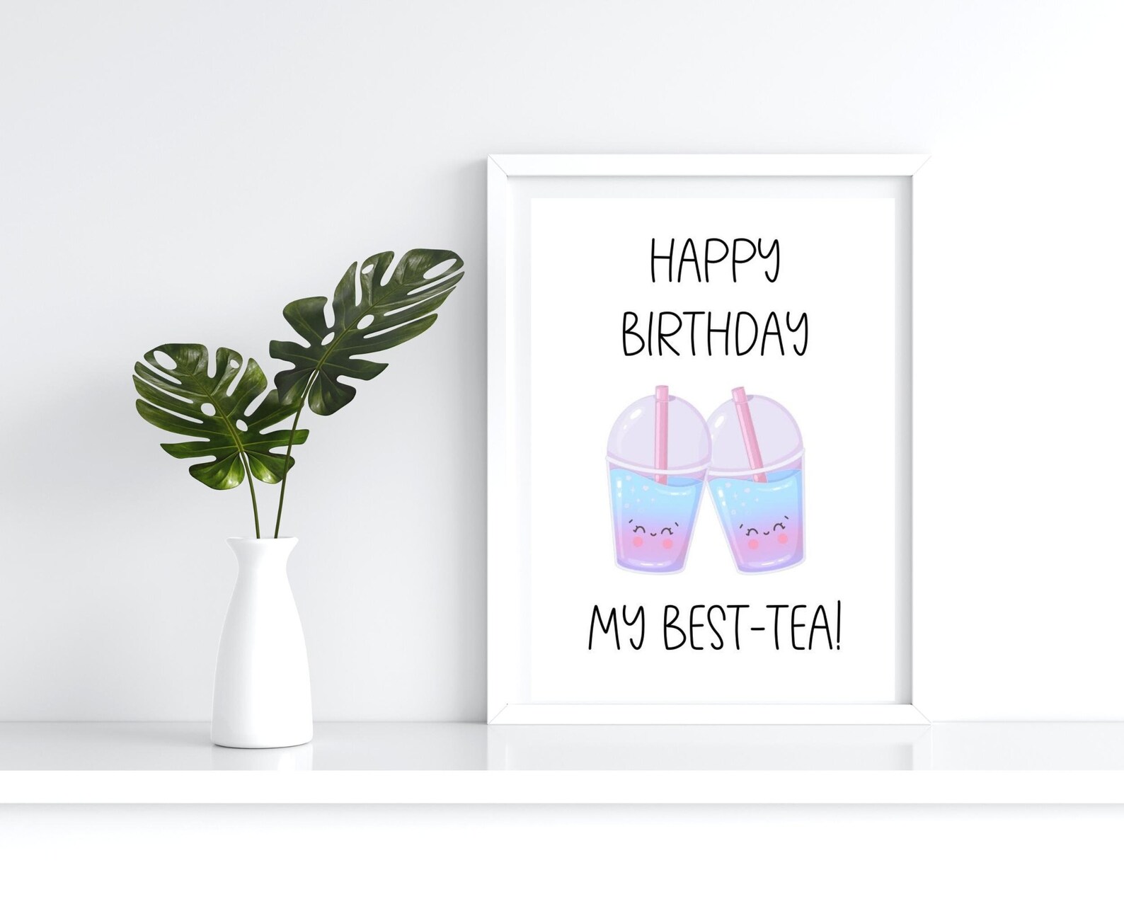 Printable Best-tea Card Printable Birthday Card Happy - Etsy