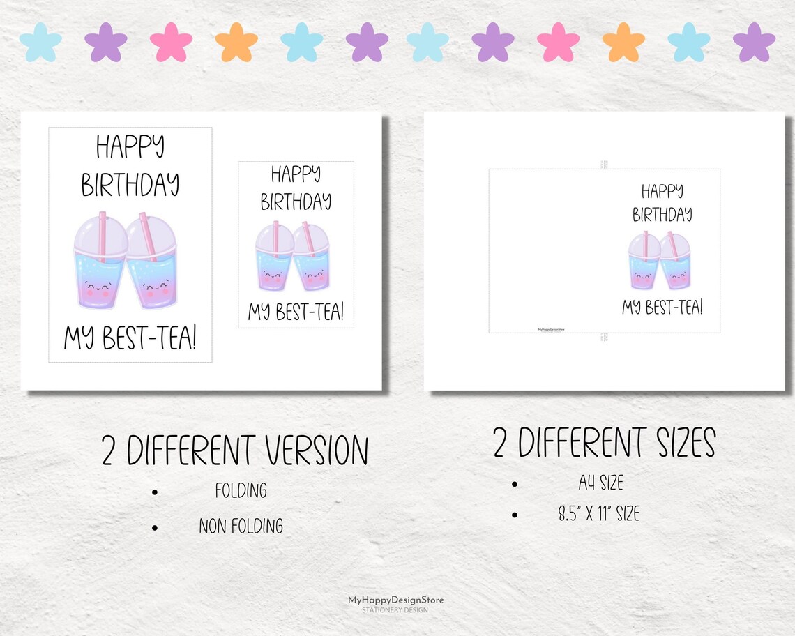 Printable Best-tea Card Printable Birthday Card Happy - Etsy