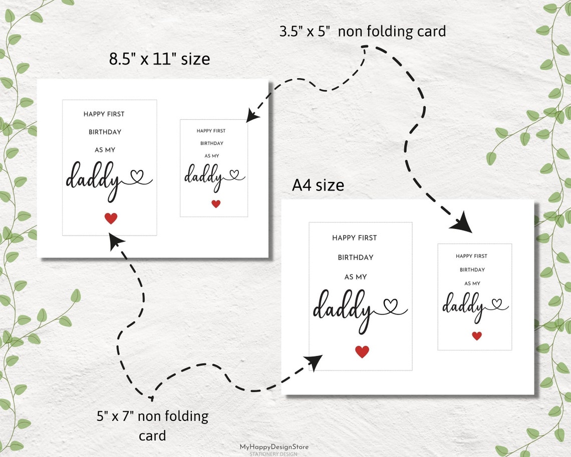 Printable Happy Birthday Card Happy First Birthday as My Daddy Funny ...