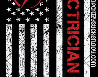 Flag | Electrician| Blue Collar | Wires |Memes | Electric | Gifts | Hardhat | Stickers | Decals