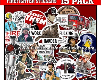 Firefighter Vinyl 15 Sticker Pack | Random Assorted Designs