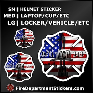 9/11 Memorial Maltese Firefighter Sticker | Never Forget the 343 | Brotherhood | WTC | Twin Towers | FDNY
