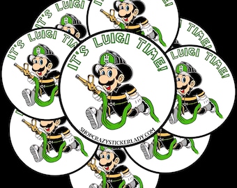 Luigi Sticker | Firefighter| Firehose| It's Luigi Time, Waterproof