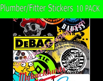 Plumber| Fitter | Vinyl Sticker Pack | Mix & Match, 10 Piece