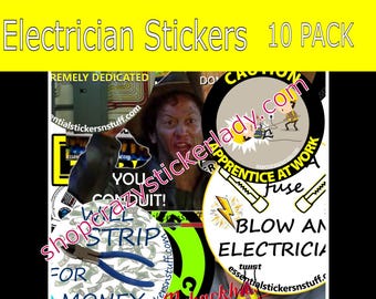Electrician | Vinyl Sticker Pack | Mix & Match, 10 Piece