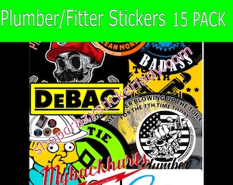 Plumber | Vinyl Sticker Pack | Mix & Match, 15 Piece