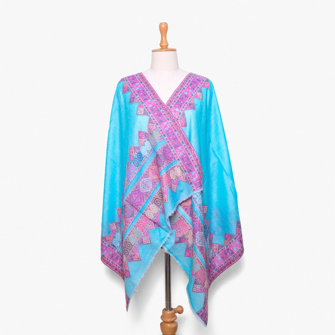aqua pashmina shawl