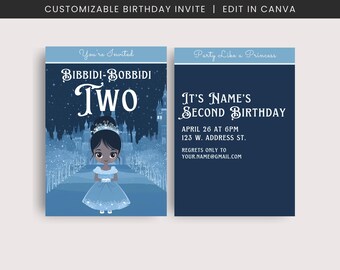 Bibbidi Bobbidi Two Birthday Party Invitation | Bippity Boppity Two Invite | Cinderella Birthday Invitation | Cinderella Theme Party