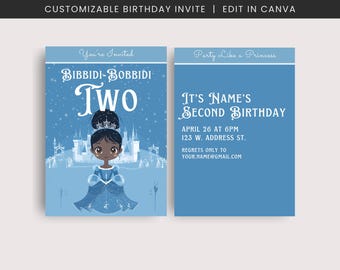 Bibbidi Bobbidi Two Birthday Party Invitation | Bippity Boppity Two Invite | Cinderella Birthday Invitation | Cinderella Theme Party