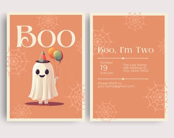 Boo I'm Two Invitations | Our Little Boo Is Turning Two | Boo Turning Two Invitation | Our Little Boo is Turning Two | My Boo Is Two