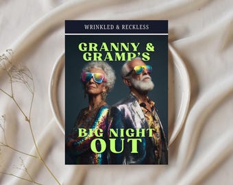 Grandma and Grandpa's Night Out Invitation | Funny Granny-Themed Birthday Party Invite (Editable Canva Template)