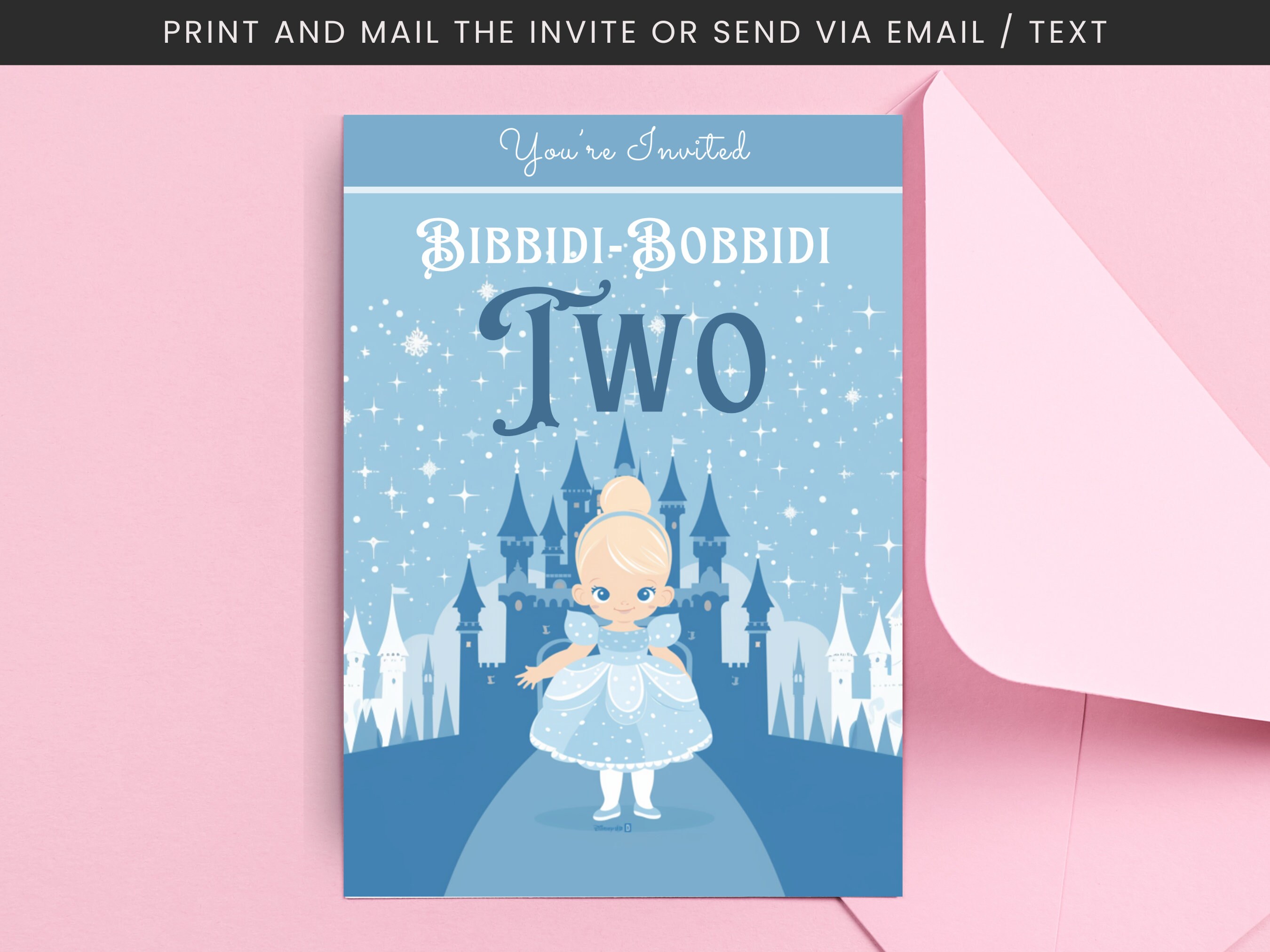 Bibbidi Bobbidi Two Birthday Party Invitation | Bippity Boppity Two ...