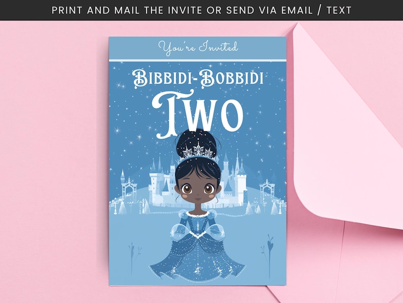Bibbidi Bobbidi Two Birthday Party Invitation | Bippity Boppity Two ...