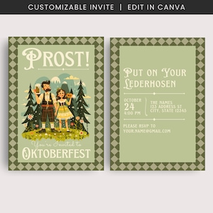 Oktoberfest Invitation | October Fest Invitation | Oktoberfest Party Invite | Oktoberfest Birthday | Vintage Oktoberfest | German Fest