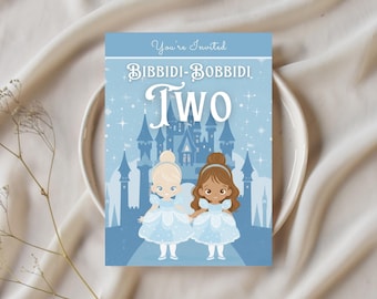 Bibbidi Bobbidi Two Birthday Party Invitation | Bippity Boppity Two Invite | Cinderella Birthday Invitation | Cinderella Theme Party