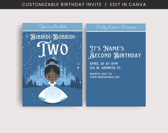 Bibbidi Bobbidi Two Birthday Party Invitation | Bippity Boppity Two Invite | Cinderella Birthday Invitation | Cinderella Theme Party