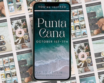 Animated Punta Cana Girls Trip Itinerary | Punta Cana Bachelorette Party | Punta Cana Travel Guide | Punta Cana Trip Invite | Couples Trip