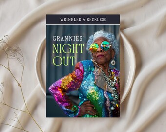 Grannies' Night Out Invitation | Funny Granny-Themed Birthday Party Invite (Editable Canva Template)