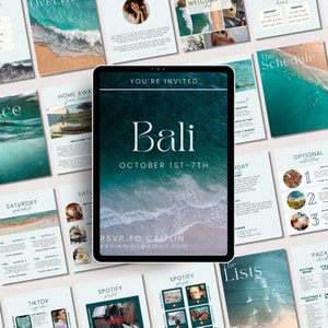Roteiro de viagem de 35 páginas em Bali | Guia de viagem de Bali | Planejador de férias em Bali | Planejador de viagem de Bali para impressão | Itinerário de Bali 3 dias