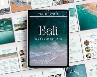35-Page Bali Travel Itinerary | Bali Travel Guide | Bali Vacation Planner | Bali Trip Planner Printable | Bali Itinerary 3 Days