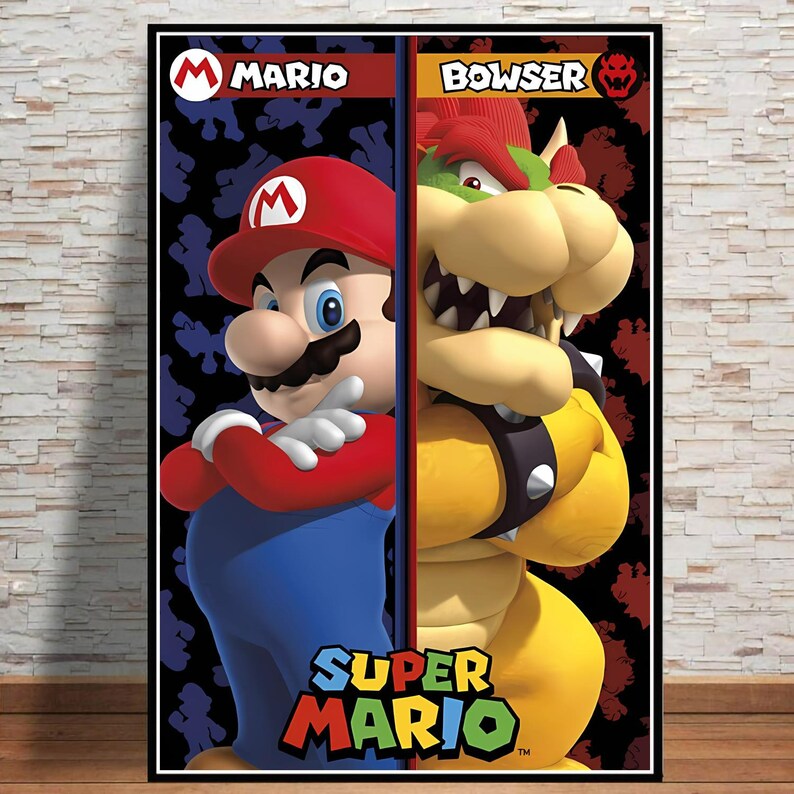 Super Mario Bros Wall Decor Wall Art Cavas HD Classic Anime Movie