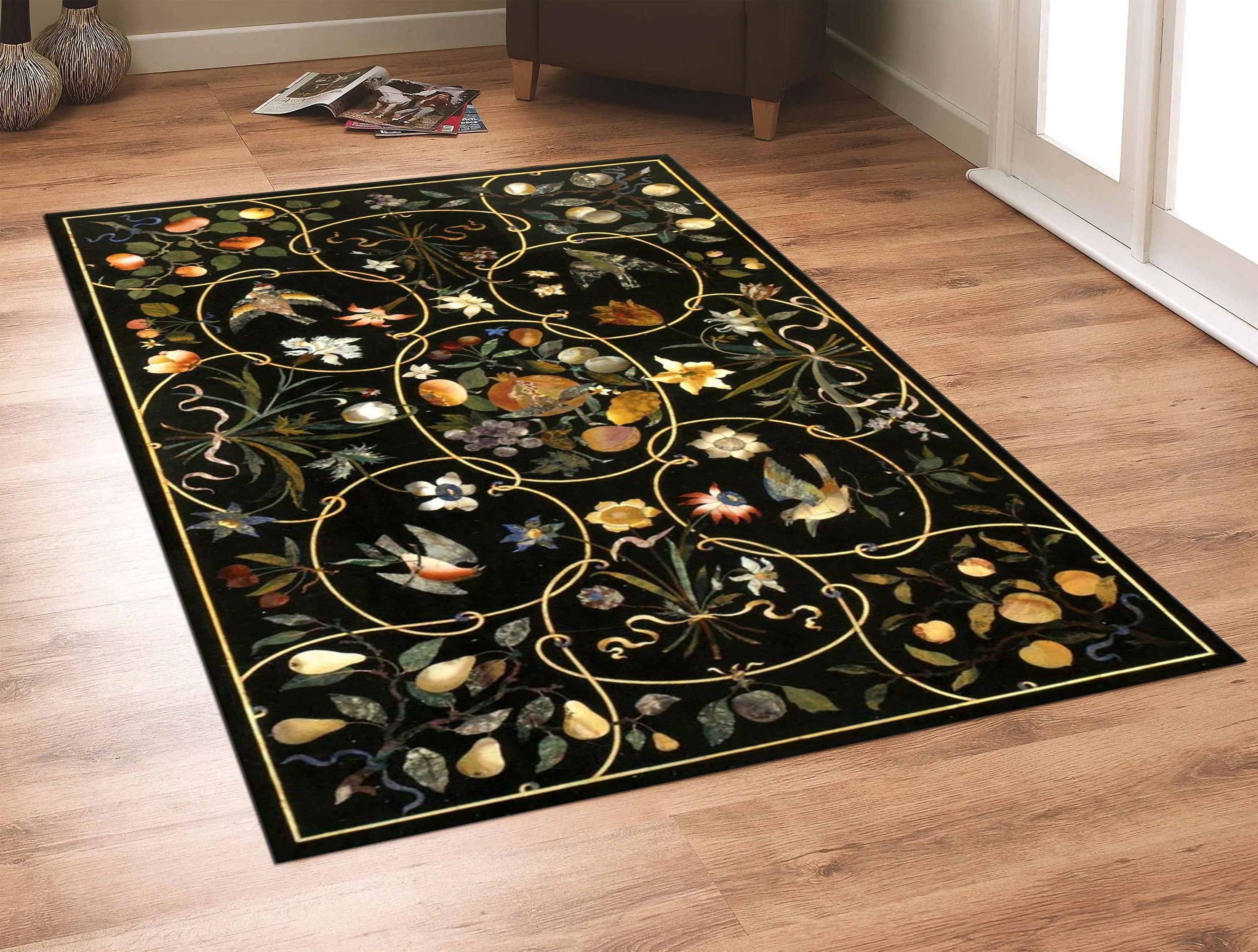 Discover Vintage Rétro Fleur Tapis