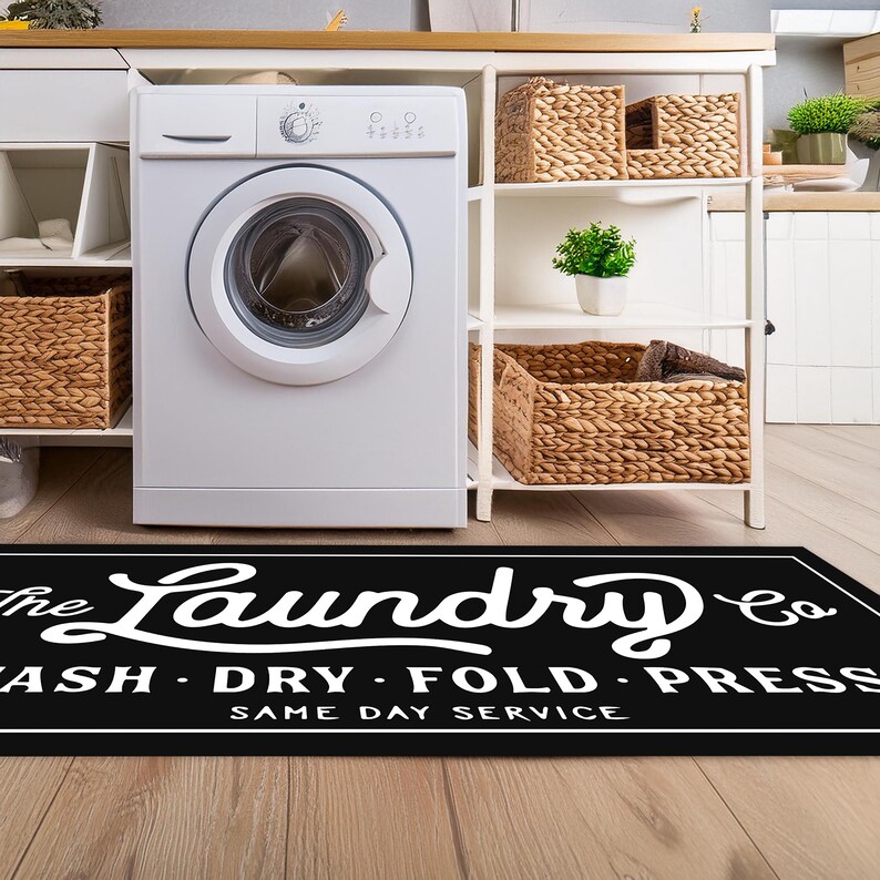 Personalized Laundry Room Rug, Laundry Rug, Washing Machine Rug ...