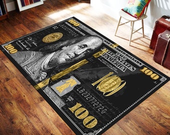 Dollar Rug,Money Rug,Black Dollar Rug,Hundred Bucks Rug,Cash Rug,Hundred Dollar Rug,Floor Mat Rug,Home Decor Rug,Indoor Rug, Floor Rug, Rugs