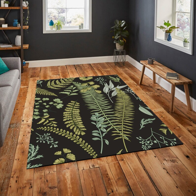 Leaf Rug,Garden Rug,Nature Rug,Jungle Rug,Nature Theme Rug,Leaf Pattern Rug,Garden Theme Rug,Popular Rug,Area Rug,Custom Rug,İconic Rug image 4