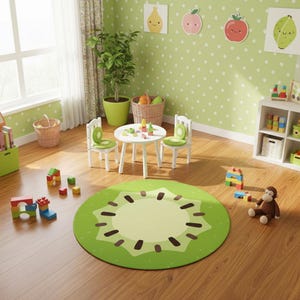 Kiwi Rug,Fruit Rug,Kiwi Round Rug,Kiwi Circle Rug,Circle Rug,Round Rug,Popular Rug, Salon Rug, Decoration, Custom Rug,Space Rug, Modern Rug,