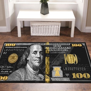 Dollar Rug,money Rug,black Dollar Rug,hundred Bucks Rug,cash Rug ...