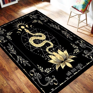 Snake Rug, Plant Theme, Occult Art Design, Animal Themed Rug, Custom Rug, Popular Rug, Cheap Rug, Living Room, Personalized Gift, Gift For