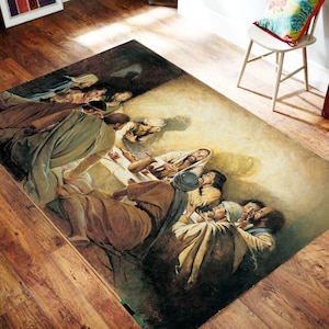 Christian Rug,Jesus Rug,Jesus Theme Rug,Jesus Pattern Rug,Religion Rug,Religion Theme Rug, Custom Rug,Area Rug,Floor Rug,Room Rug