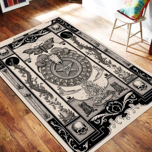 Devil Rug, Skul Rug,Snake Rug, Satanic Pentagram Rug Satan Rug, Triball,Cultural Rug, Fan Rug,Living Room Rug Gift For Him Her,Religios Rug