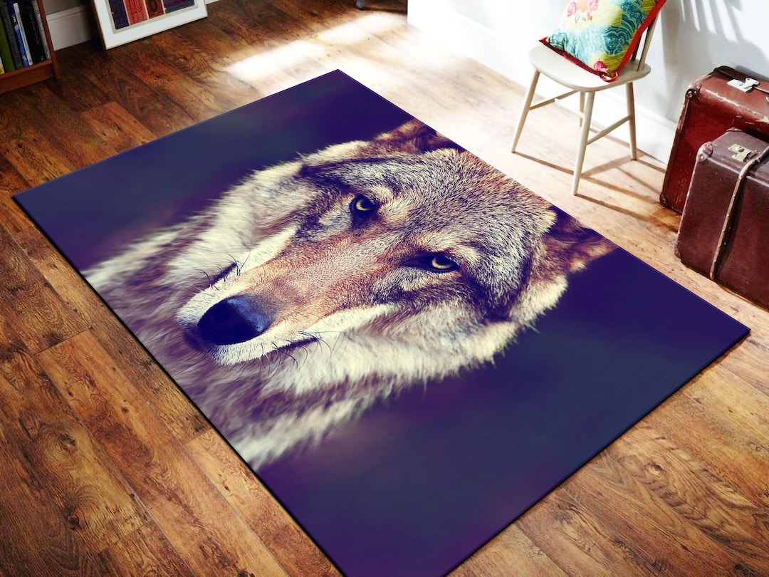 Wolf Rug,wildlife Rug,animal Rug,wolf Theme Rug,animal Pattern Rug,cute ...