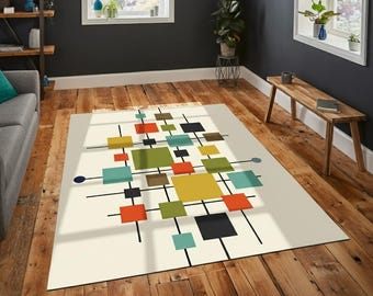 Alfombra moderna de mediados de siglo, alfombra de mediados de siglo, alfombra de cocina de mediados de siglo, alfombra de área moderna de mediados de siglo, alfombra de oficina, decoración artística moderna, alfombra de sala de estar