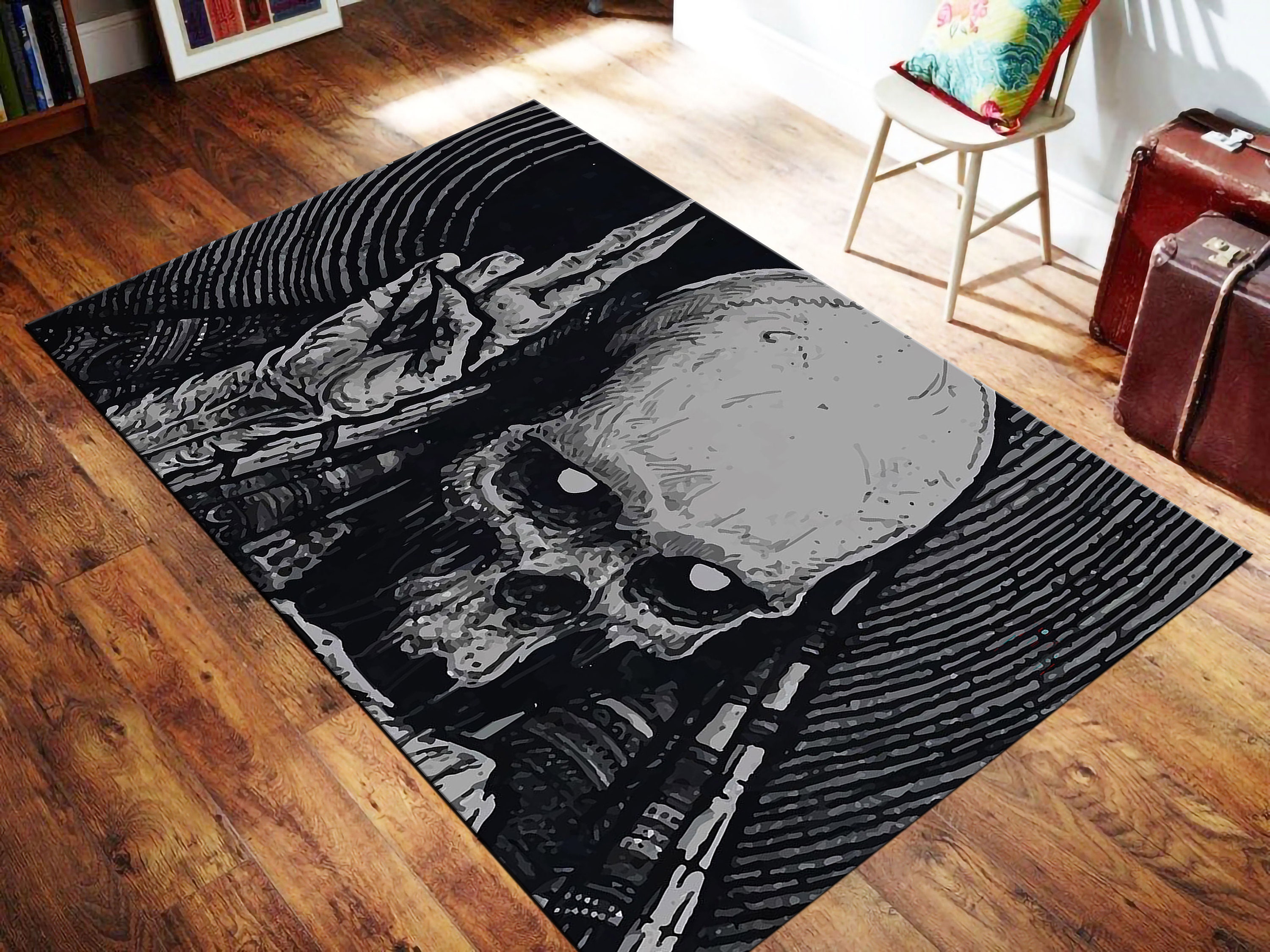 Discover Skull Rug,Horror Rug,Halloween Area Rug,Skull Flowers Rug,Hallowen Rug,Horror Pattern Rug,Home Decoration Rug,Popular Rug,Modern Rug