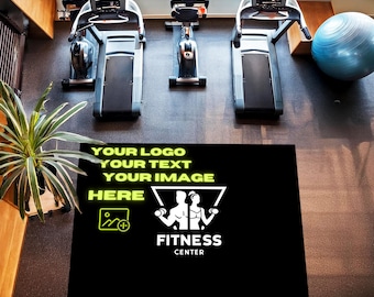 Custom Rug, Personalized Mat, Brand Logo Mat, Fitness Logo Rug, Your Image Here Rug, Personalized Business Mat, Present Customized Gift Rug