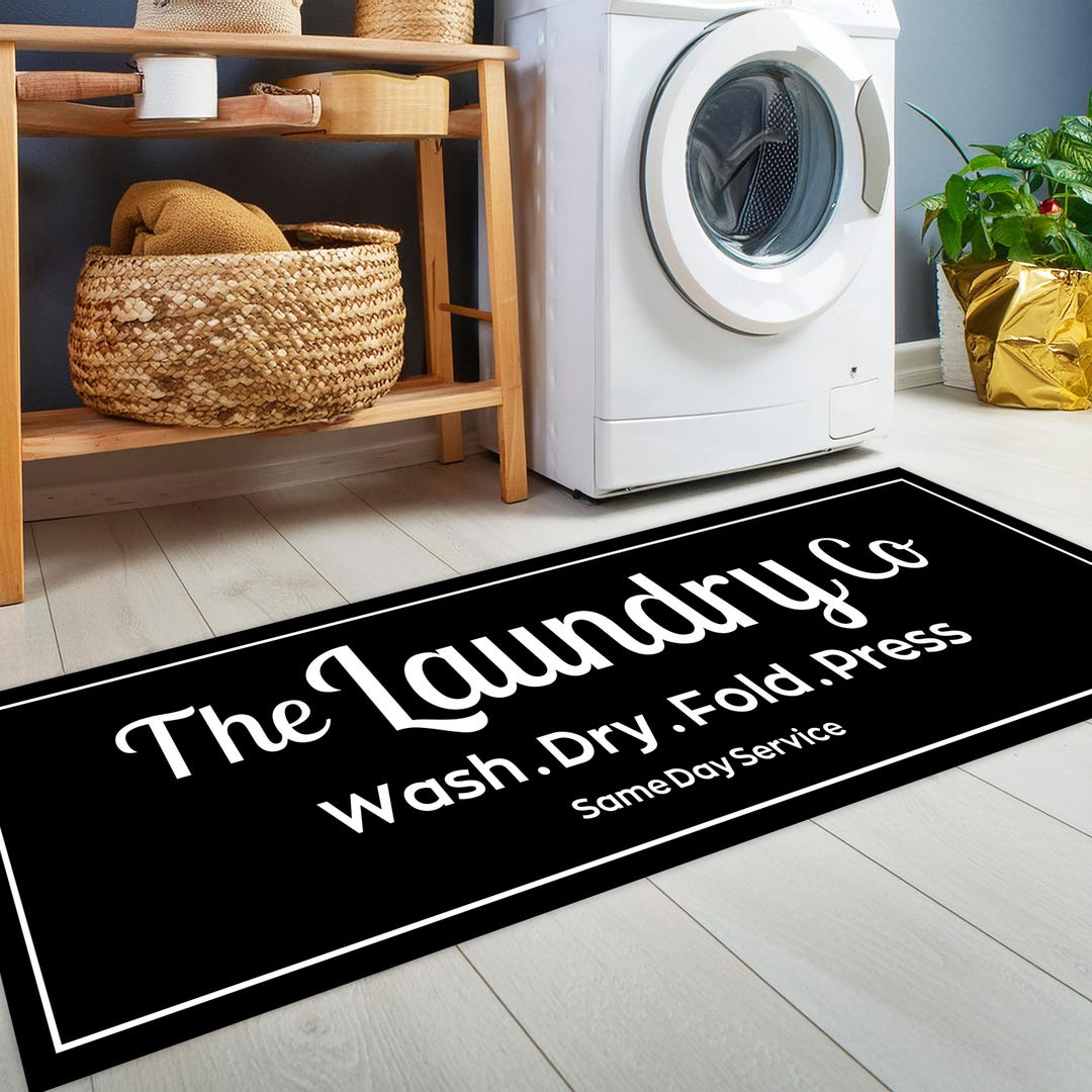 Personalized Laundry Room Rug, Laundry Rug, Washing Machine Rug ...