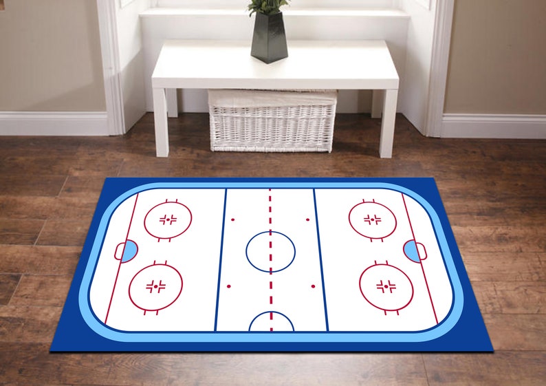 Ice Hockey Rug,pitch Rug,field Rug,hockey Pattern Rug,pitch Theme Rug