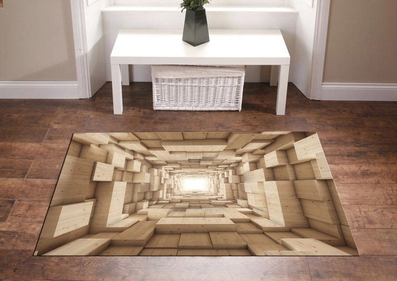 Tunnel Rug, Optical Illusion Rug, Illusion Rug, Rectangular Illusion